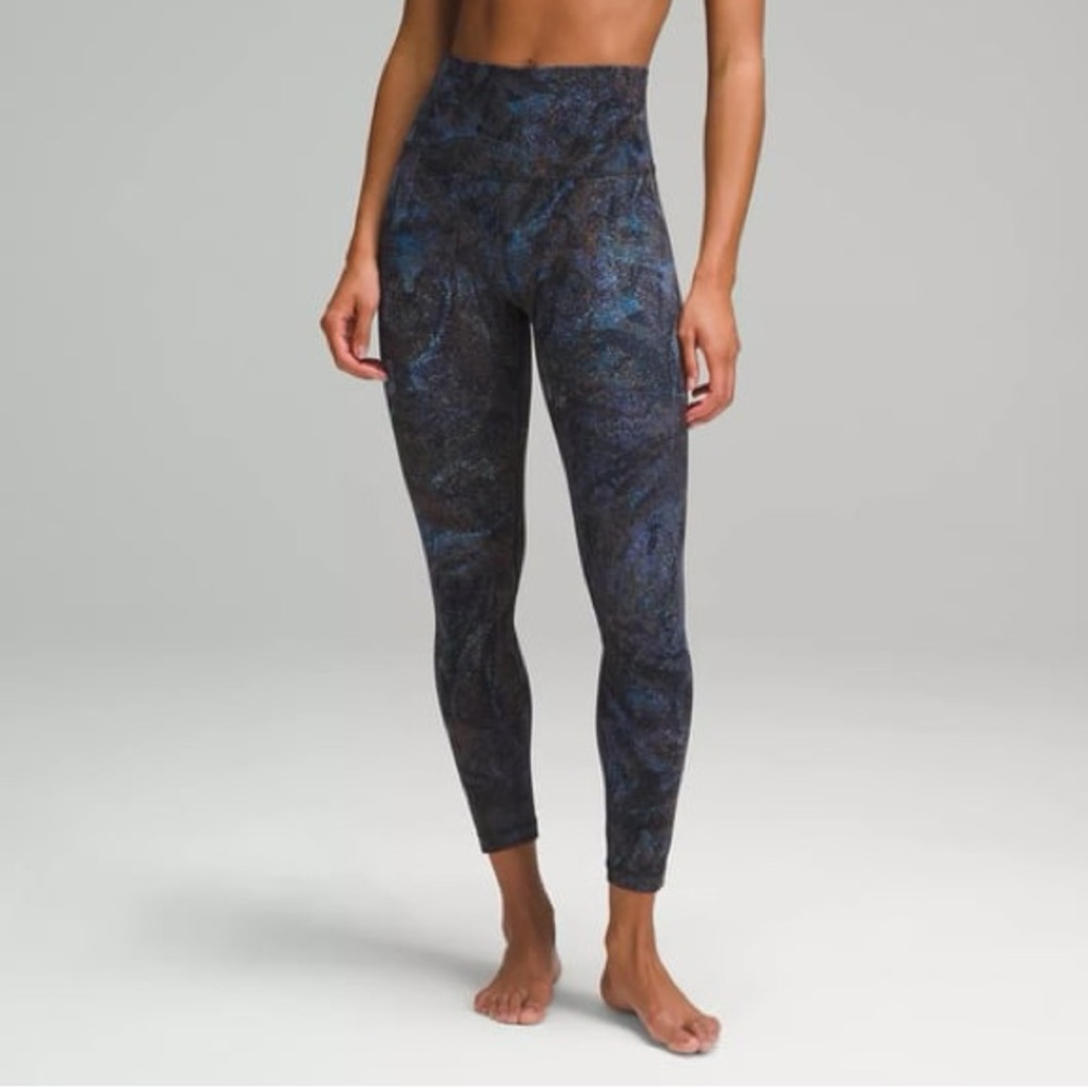 Lululemon Align High Rise Leggings 25” Gossamer Floral Black Multi Print Pant 4